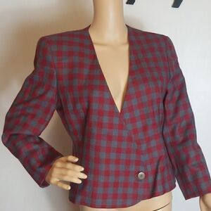 Vintage Giorgio Armani wool checkered Blazer